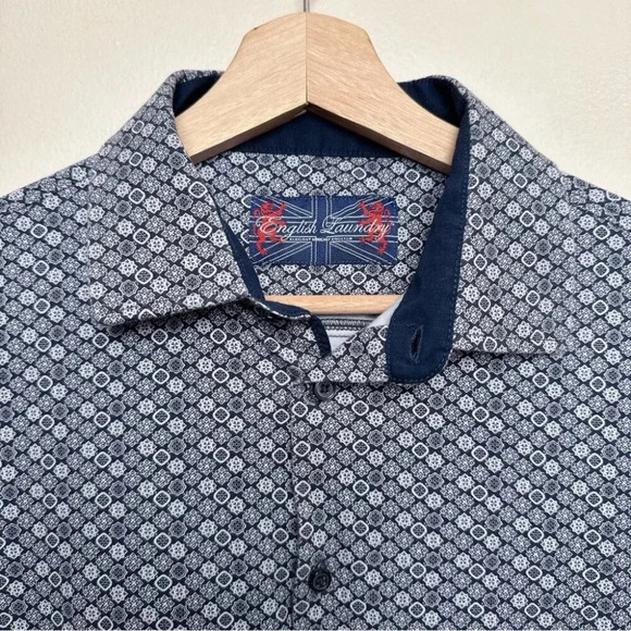 English  Laundry Mens Medium Stretch Fitted Knit Print Shirt - Picture 10 of 14